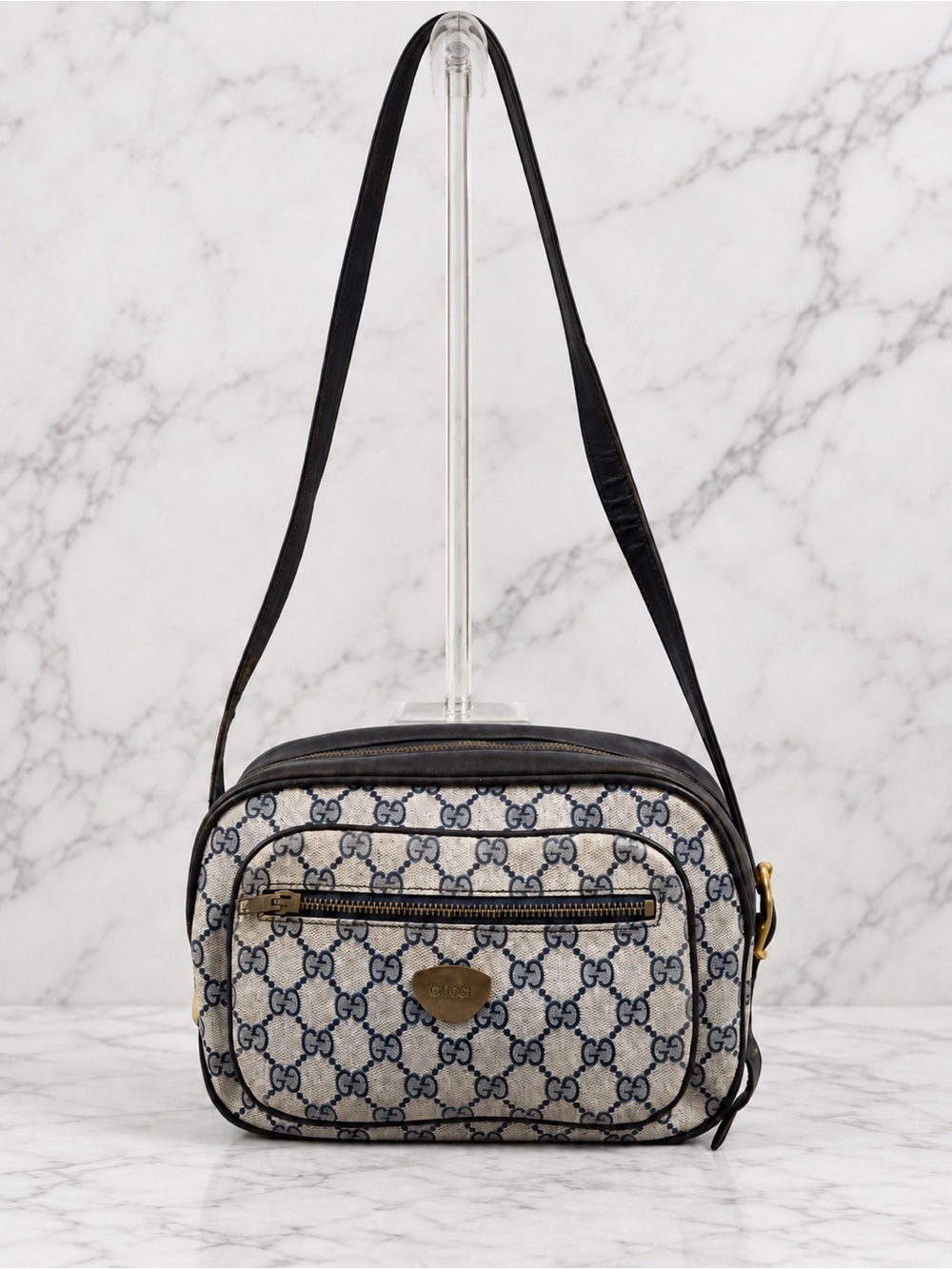 Gucci Vintage Micro GG Monogram Shield Crossbody Camera Bag